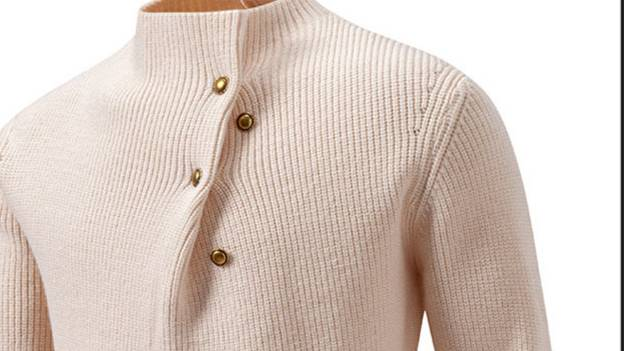 Maglione a collo alto oversize a coste da uomo – Pullover invernale in maglia (bianco/grigio/nero/bordeaux/rosa/marrone, taglie UE dalla M alla 4XL)_voghion.com