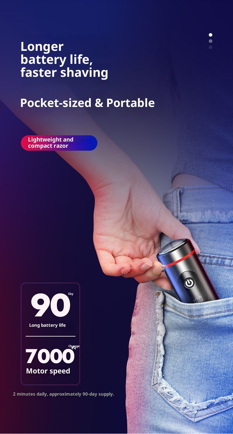 Rasoio elettrico LCD per uomo - Ricaricabile, impermeabile, lame rotanti 4D flottanti, silenzioso (36-45 dB), kit per la cura della persona da viaggio_voghion.com