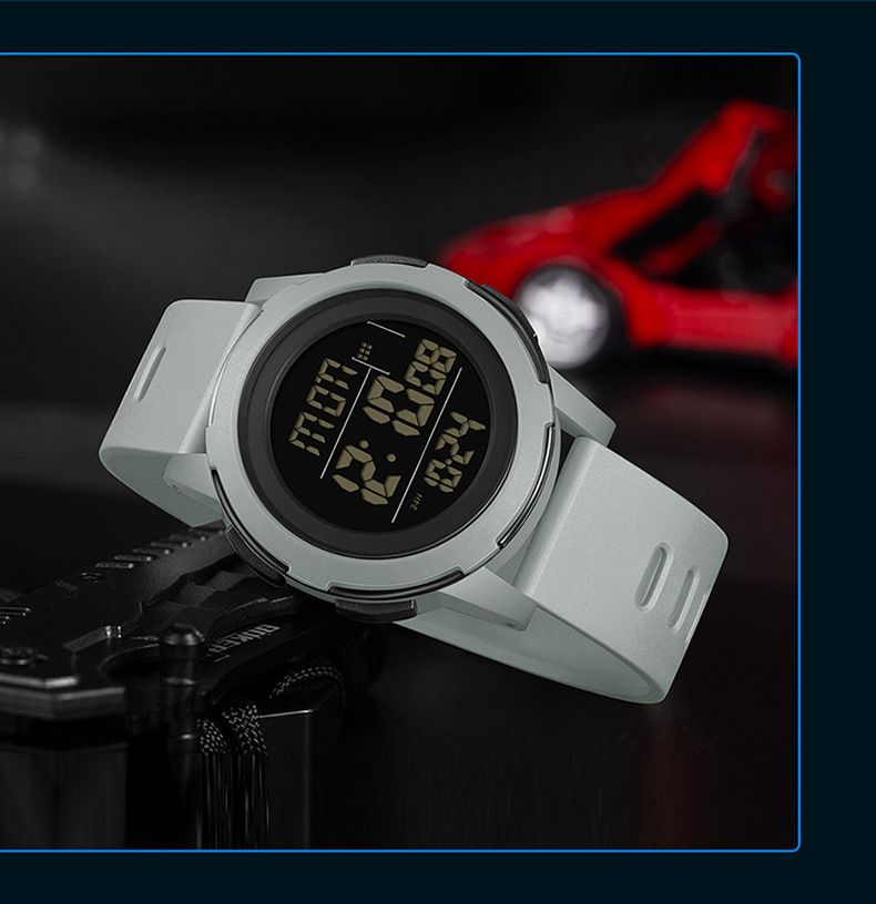 Digitaal horloge met LED-display, waterdicht, nachtlampje, alarm, stopwatch, aftelfunctie, dubbele tijd, unisex casual sporthorloge_voghion.com