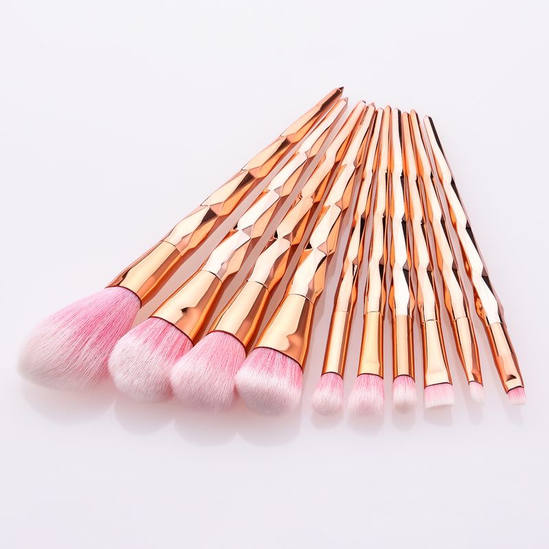 10-teiliges Make-up-Pinsel-Set, sechs Seiten, Roségold, Puderpinsel, Make-up-Tool_voghion.com