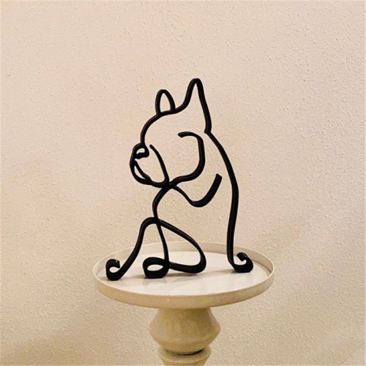 Păpușă Pomeraniană stație independentă MinimalistArtsculpture câine artă minimalistă sculptură animală ornamente_voghion.com