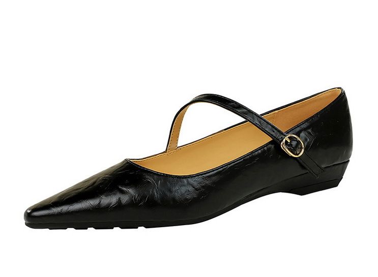 3683-13 Modische und stilvolle Damenschuhe mit flacher Öffnung, schrägem Absatz, diagonalem Strohhalm, dekorativem Handgriffmuster,_voghion.com