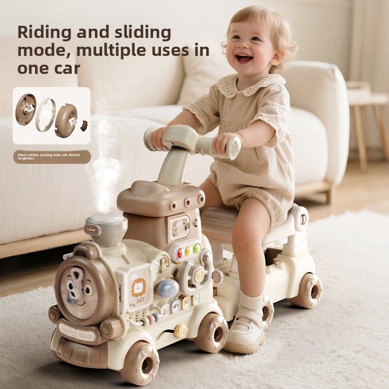 Andador para bebé, patinete de empuje manual, antivuelco, multifuncional, educación temprana, andador tres en uno, coche de juguete para bebé_voghion.com