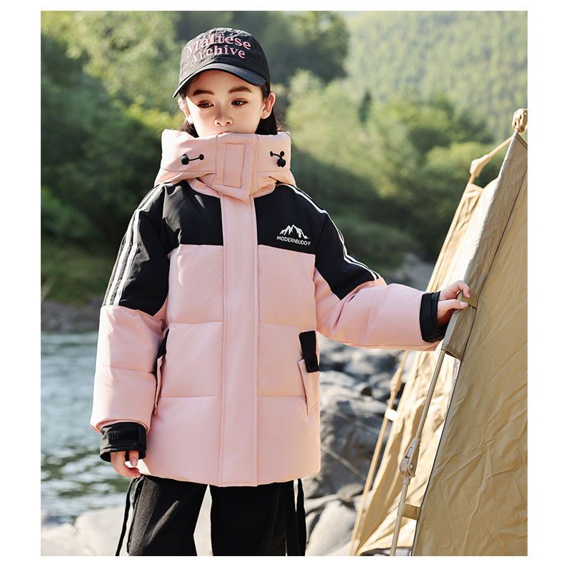 Kids Winter Down Jacket With Hood - Waterproof Windproof Warm Coat For Boys & Girls - Lightweight Soft Shell Outerwear For Outdoor Activities_voghion.com