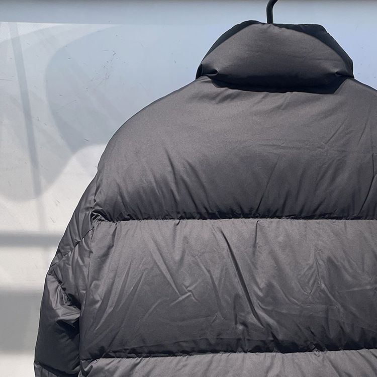 Piumino da uomo, piumino corto invernale da uomo con collo alto, piumino casual nero spesso in piuma d'anatra per coppie_voghion.com