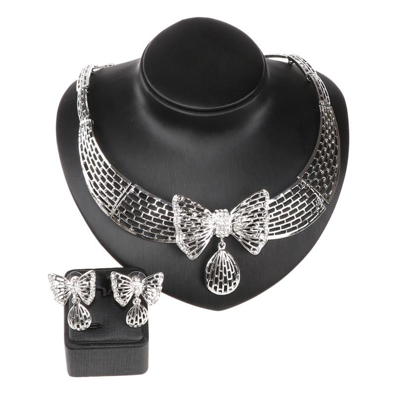 Set di gioielli da donna alla moda con collane a forma di farfalla in cristallo, collane e orecchini, stile boho, costumi da festa_voghion.com