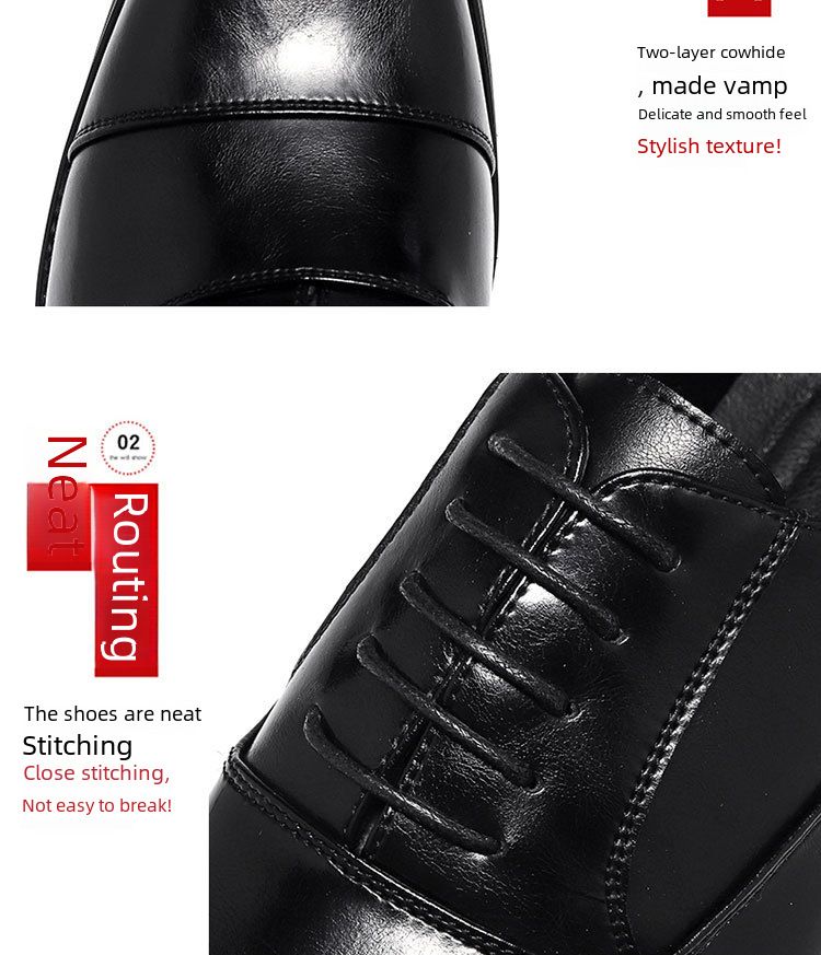 Men's Genuine Leather Dress Shoes - Business Casual & Wedding Groom Oxfords, British Style Formal Shoes_voghion.com