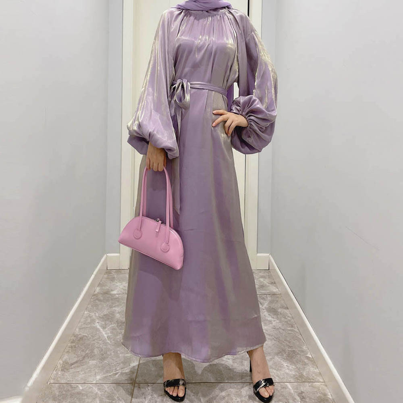 Abbigliamento femminile Abito da donna con maniche a lanterna Abito musulmano del Medio Oriente Musulmano_voghion.com