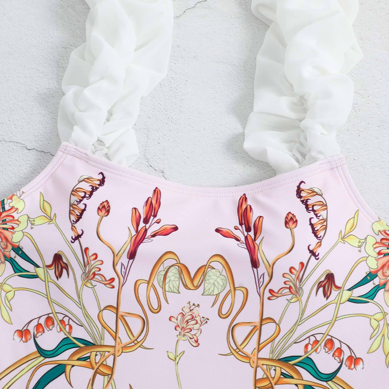 Women's digital printed jumpsuit sunscreen chiffon skirt swimsuit_voghion.com
