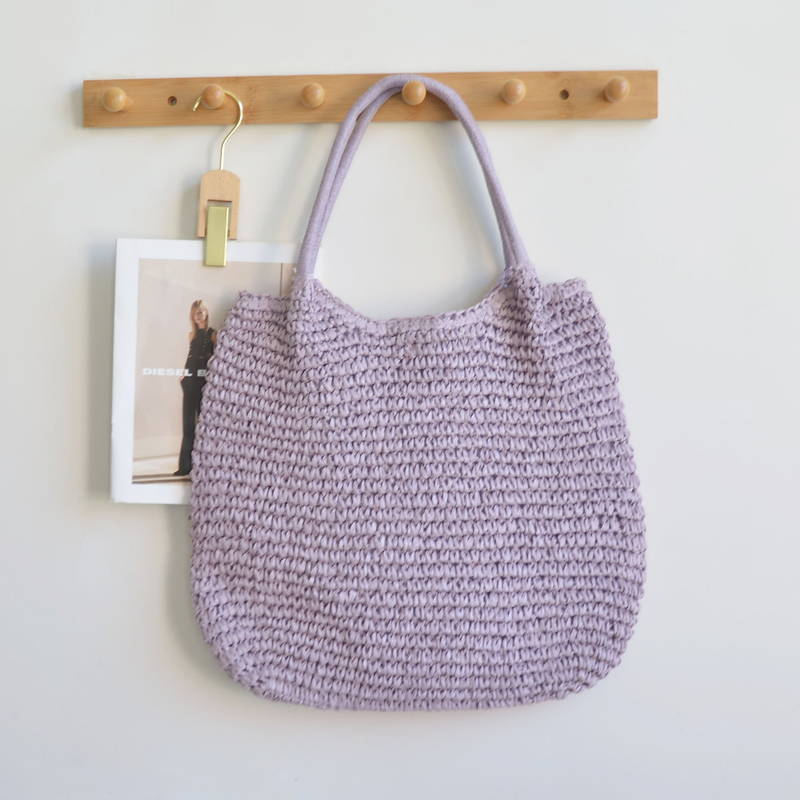 Borsa a tracolla da donna, versatile, alla moda e di grande capacità, semplice ed estiva, in paglia, 2023_voghion.com