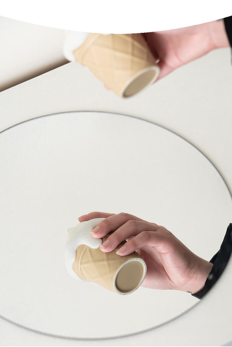 Aromatherapy Empty Cup With Lid Ceramic Candle Container Ornament Creative Gift Home Ice Cream Shape_voghion.com