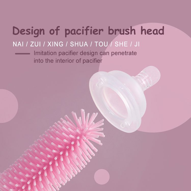 Silicone Bottle Cleaning Brush Baby Pacifier Straw Scrubber 360 Degree Glass Cup Washing Clean Brush Kitchen Cleaning Tool Set_voghion.com