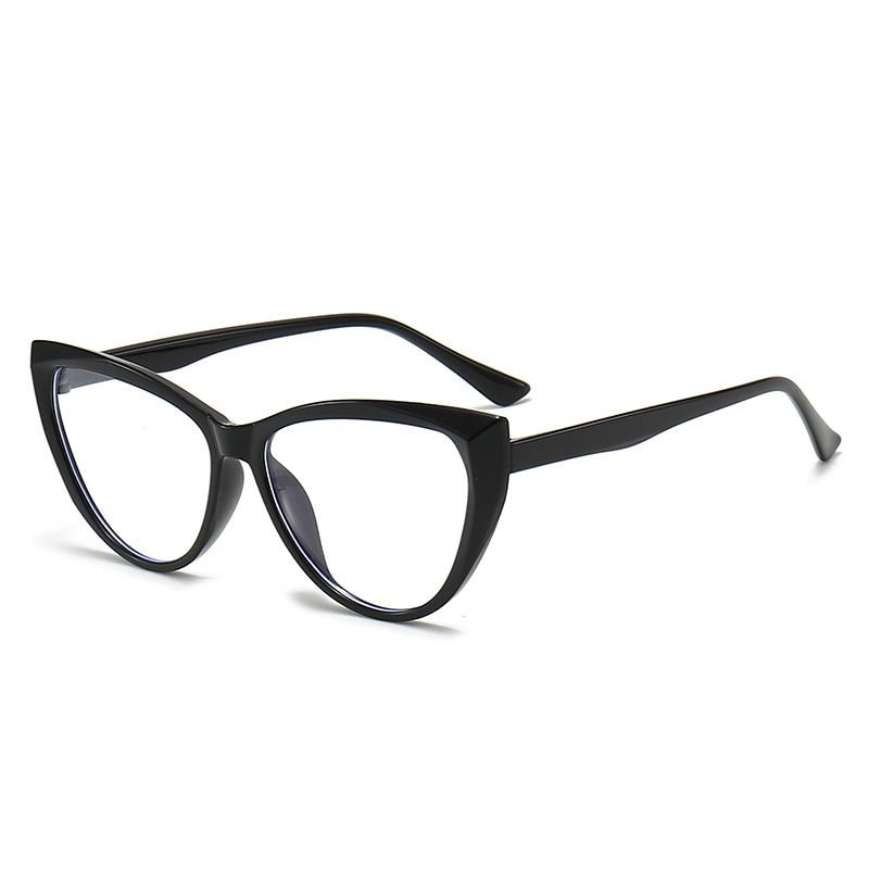 New Cat Eye Blue Light Blocking For Women Fashion Splicing Pigment Slimming Trendy Non-Prescription Glasses Frame_voghion.com