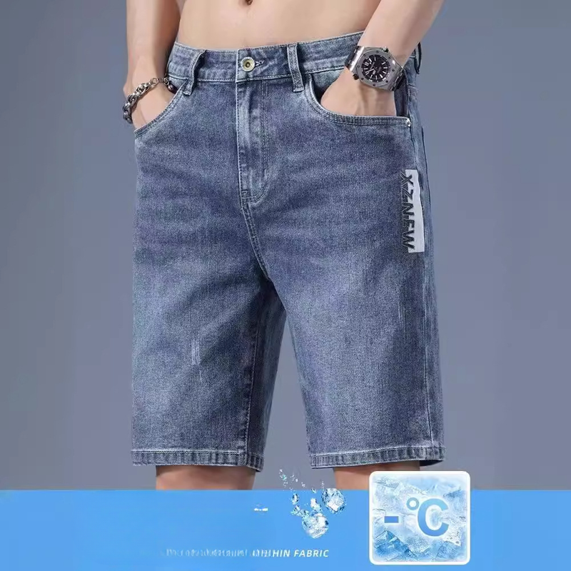 Bitte beachten Sie die Größentabelle! Please refer to the size chart in the picture Light colored denim shorts for men's summer thin _voghion.com