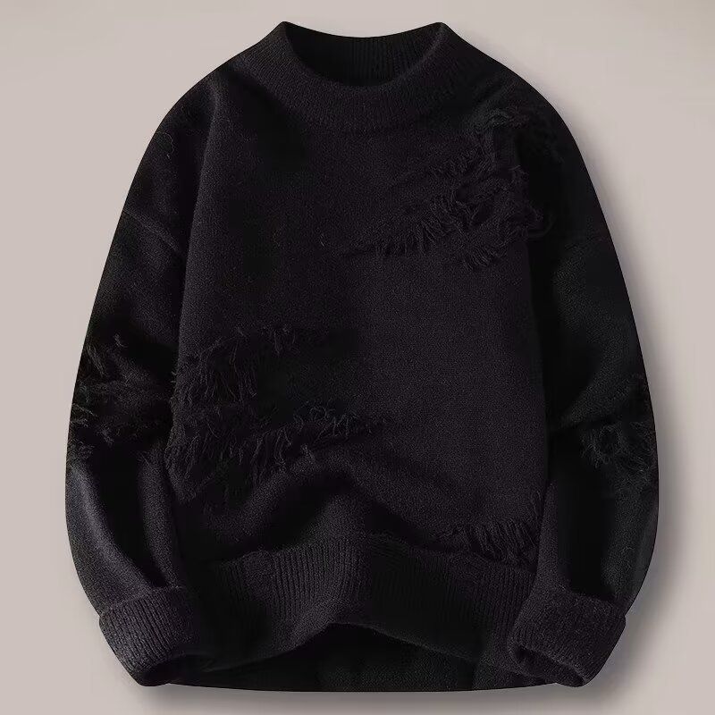 Design ispirato a un maglione lavorato a maglia con scollo a V invernale e autunnale, casual e di nicchia, per uomo, stile Hong Kong._voghion.com
