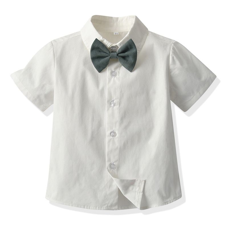 Ragazzi per bambini vestito a maniche corte 2021 nuova bella camicia a maniche corte bretelle pantaloni vestito da prestazione bambini abbigliamento per bambini in stile coreano_voghion.com