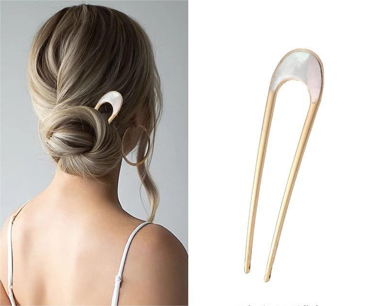 Einfache Haarspangen in U-Form, Haarnadeln für Frauen und Mädchen, Haarstäbe, Haarstyling-Zubehör für Bräute, goldfarbene Haarnadeln aus Metall, Haarspangen_voghion.com