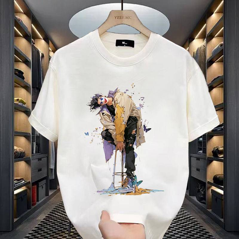 Summer 2024 new high-quality clown figure round-necked head short-sleeved T-shirt_voghion.com