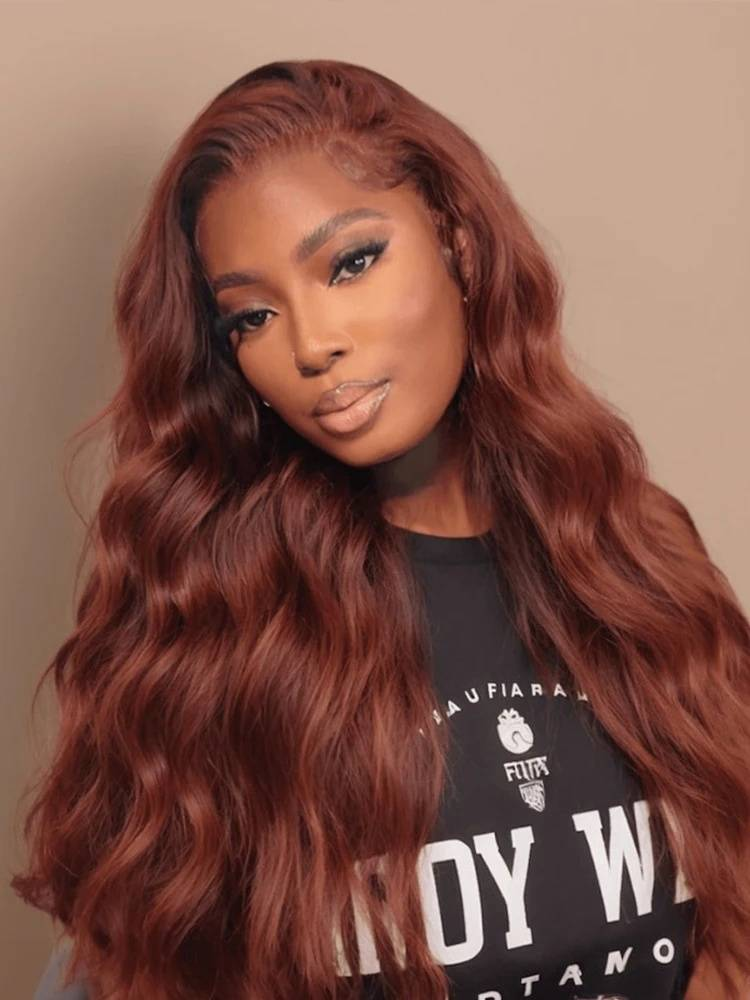 13x4 Roodbruin Body Wave Lace Frontal Menselijk Haar Pruik Lace Frontal Pruik Menselijk Haar Pruik Voorgeplukt Braziliaans Haar_voghion.com