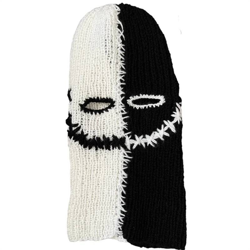 Pasamontañas para adultos con mueca de flecos y elegante fiesta navideña_voghion.com