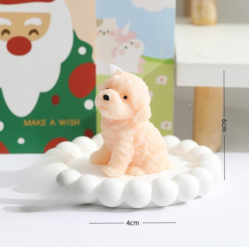 Bougies d'aromathérapie en forme de chien en peluche, souvenirs d'ambiance créatifs et mignons, bougies en forme d'animal, accessoires photo_voghion.com