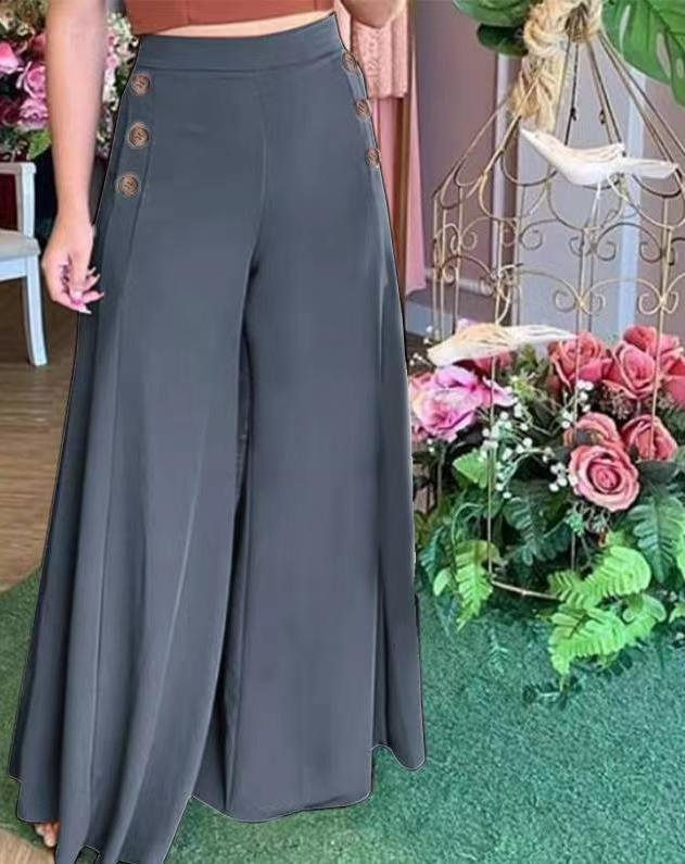 2025 Letní ležérní oblekové kalhoty ZANZEA Elegantní OL Dámské široké kalhoty Capris Jednobarevné kalhoty Nadměrné vysoké pasové kalhoty Palazzo_voghion.com