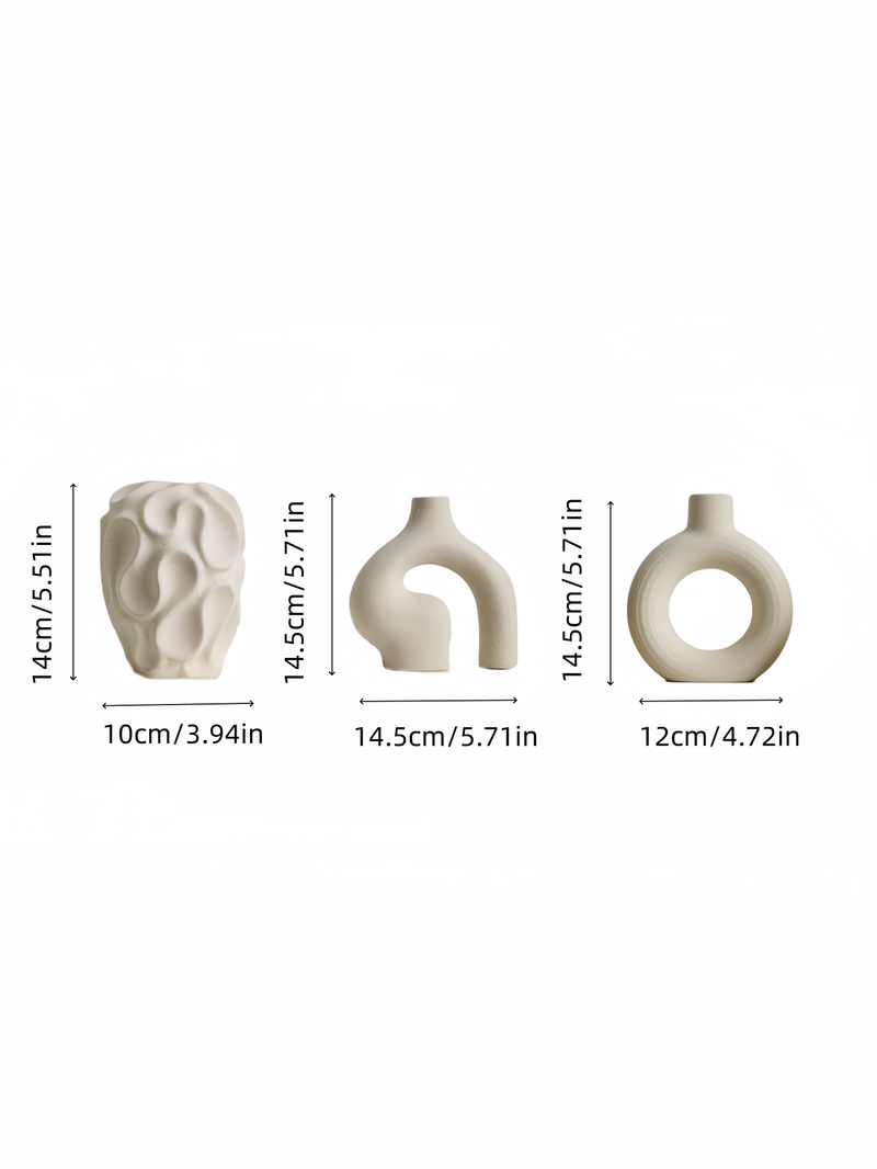 3-teiliges Keramikvasen-Set, moderne, hohle Spiralvase im minimalistischen Stil, dekorative Vase für Zuhause, Wohnzimmer, Schlafzimmer, Büro, Ornamente_voghion.com