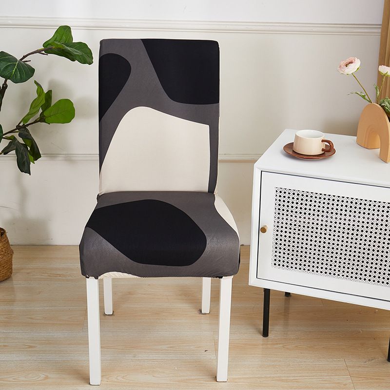 Stretchable Chair Covers Set - Universal Fit For Dining Chairs, Office & Home Decor - Modern Geometric Patterns, Soft Polyester Spandex Fabric_voghion.com
