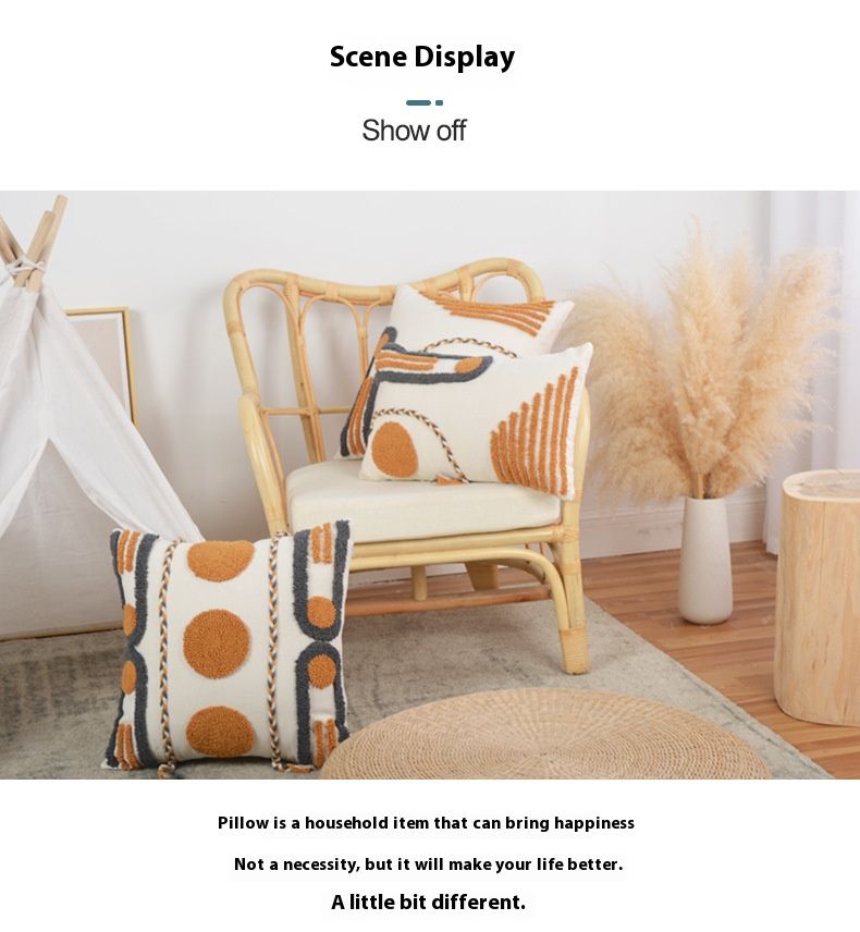 Nordische getuftete Kissenbezüge mit Kisseneinsätzen – Kissenbezüge im Bohemian- und geometrischen Design für Sofa, Bett (45 x 45 cm / 30 x 50 cm)_voghion.com