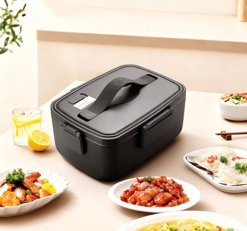 Boîte à lunch électrique portable - Fonction de chauffage et de cuisson à la vapeur, adaptée à un usage domestique et aux employés de bureau._voghion.com
