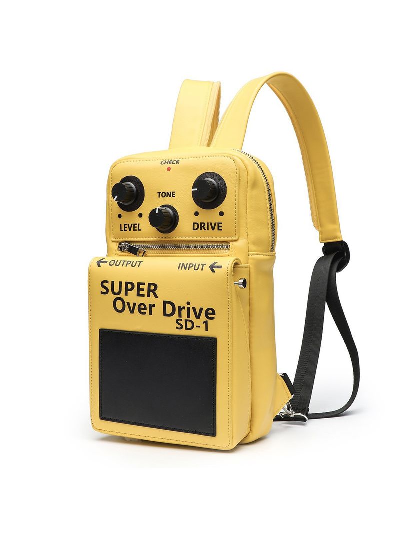 OSOCE Stylish Unisex Shoulder Bag For Guitar Pedals & Essentials – Lightweight PU Backpack With Adjustable Strap, Spacious Design_voghion.com