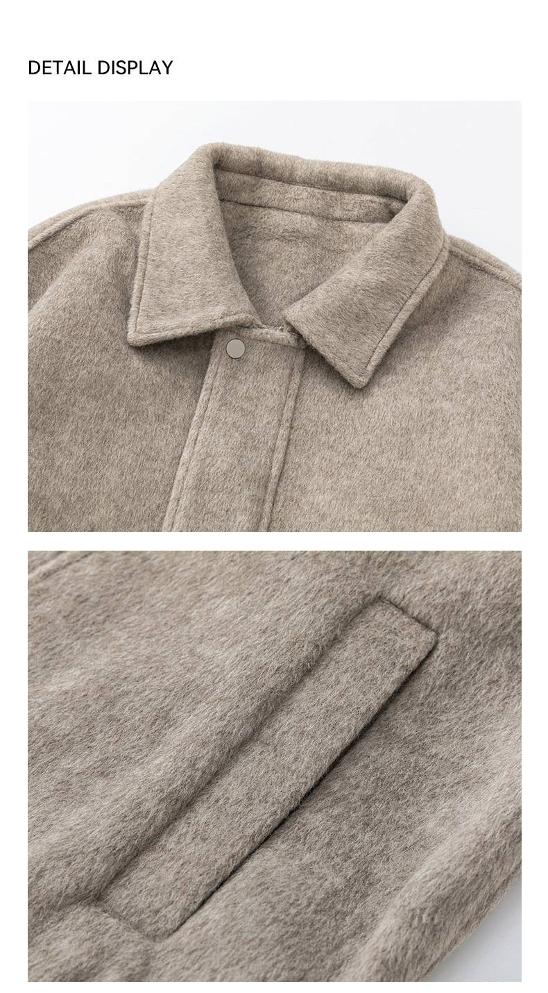 Hochwertiger, doppelseitiger Herren-Peacoat aus Wollmischung – Klassische, kastenförmige Unisex-Jacke für Damen und Herren (Diamantschwarz/Steingrau)_voghion.com