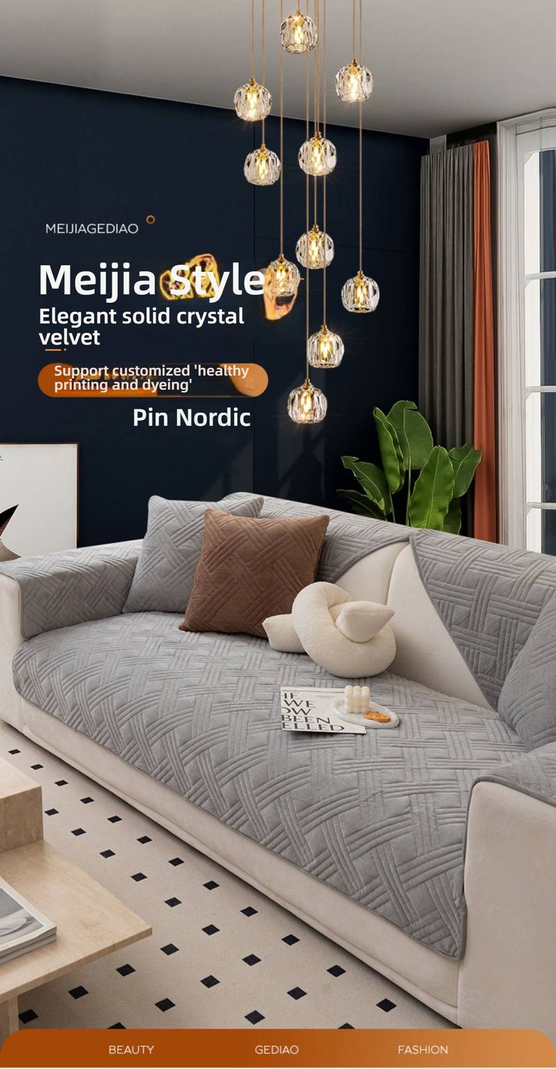 Housse de canapé en peluche – Personnalisable, antidérapante et réversible (Velours nuage, couleurs unies, plusieurs tailles)_voghion.com