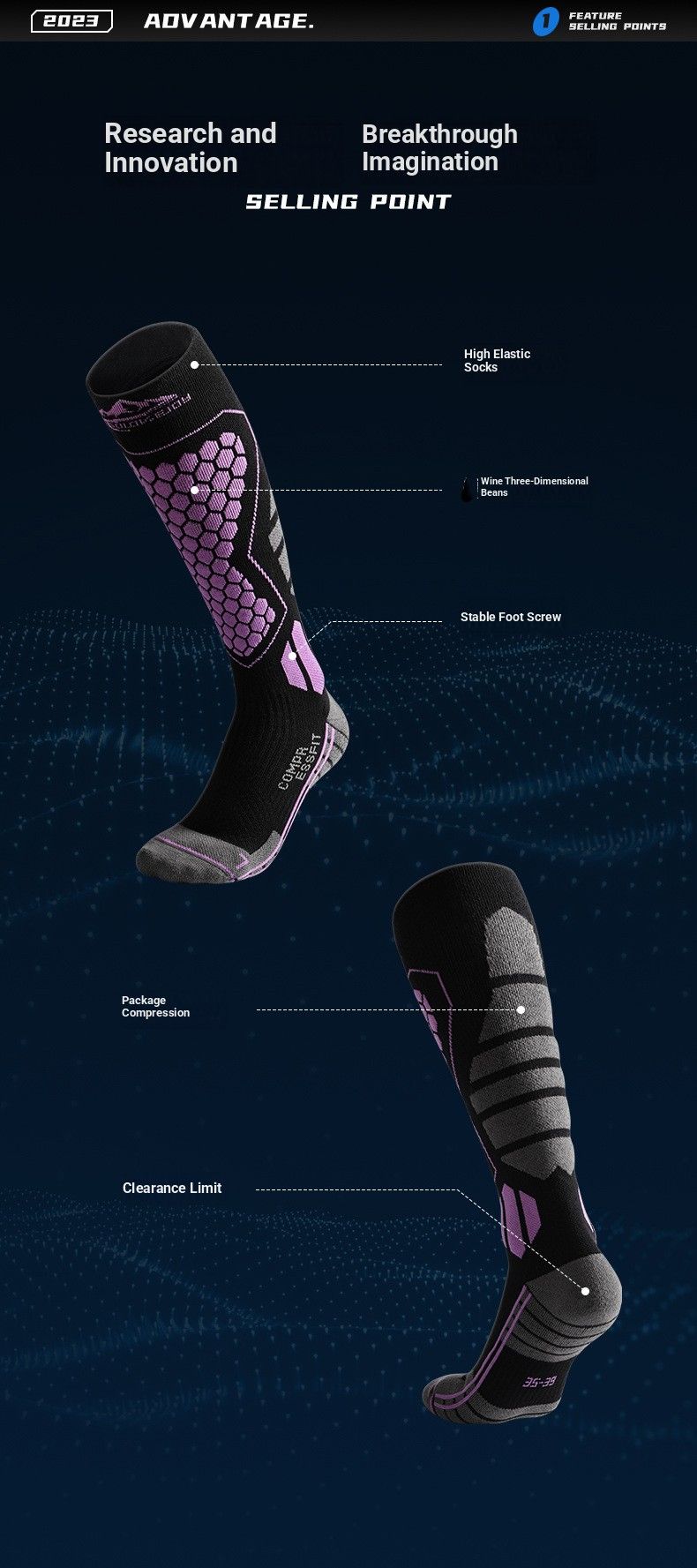 Winter Specialty Wool Ski Socks Quick-drying Outdoor Travel Windproof And Cold-proof Warmth Thickened High Socks_voghion.com