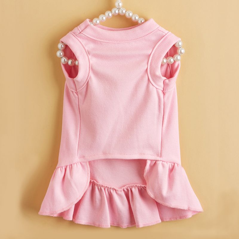 2025 Teddy Cat Dog Mini Sleeveless Solid Color Pet Puppy Dress Breathable Summer Outfit_voghion.com