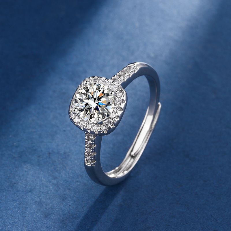 Bague de luxe légère, boucles d'oreilles, collier, bijoux tendance pour femmes, sac carré plein de diamants en Zircon, ensemble de trois pièces_voghion.com