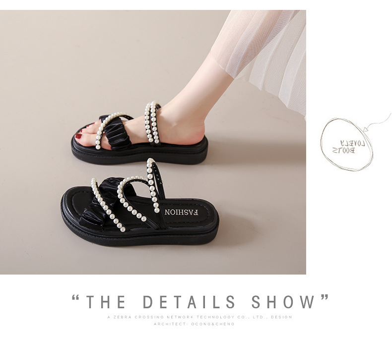Simple Fashion Hundred With Pearl Thick Bottom Sandals And Slippers Women Summer New Roman Beach S Shoes Trend_voghion.com