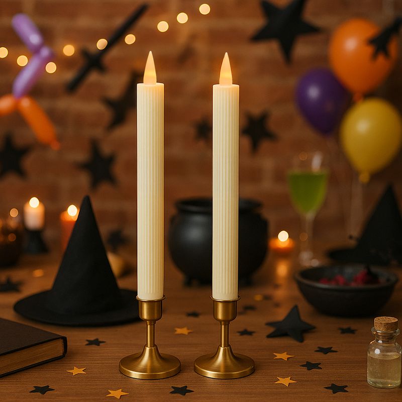 LED Floating Candles With Remote – Magic Wand Halloween Decor, 8 Colors, Timer, Waterproof For Pool/Wedding (Flickering Flame Effect)_voghion.com