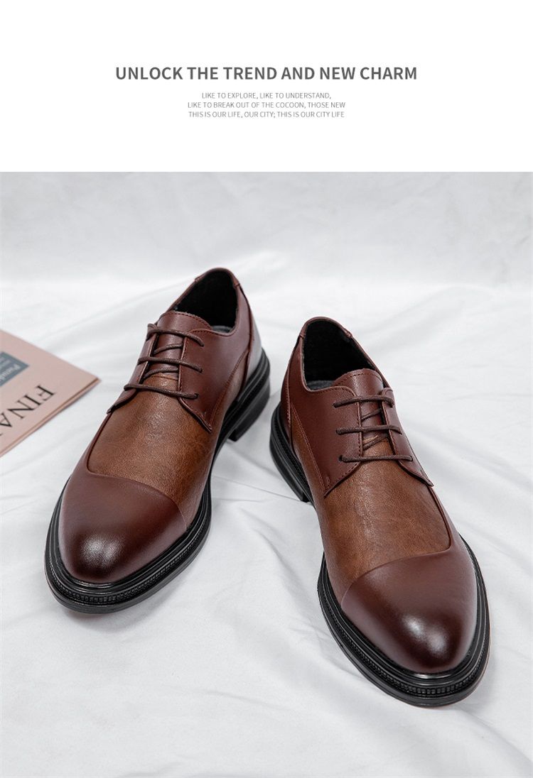 Lässige, breite Schuhe aus Leder in Groß, braun, für den täglichen Gebrauch_voghion.com