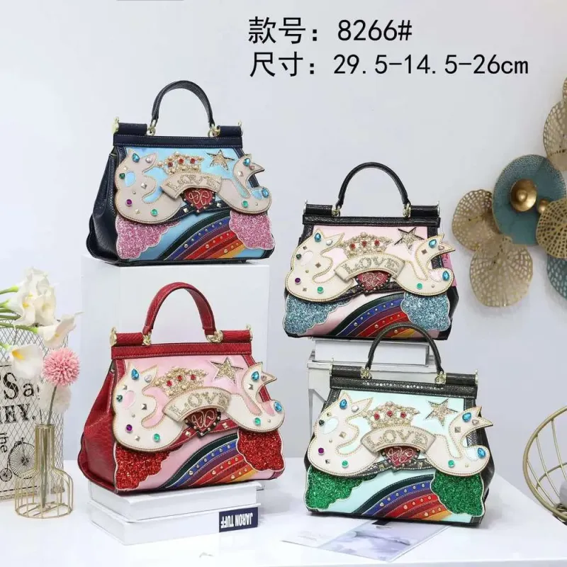 Wysokiej jakości damska skórzana torebka na ramię, designerska torba crossbody Braccialini Clouds Rainbow_voghion.com