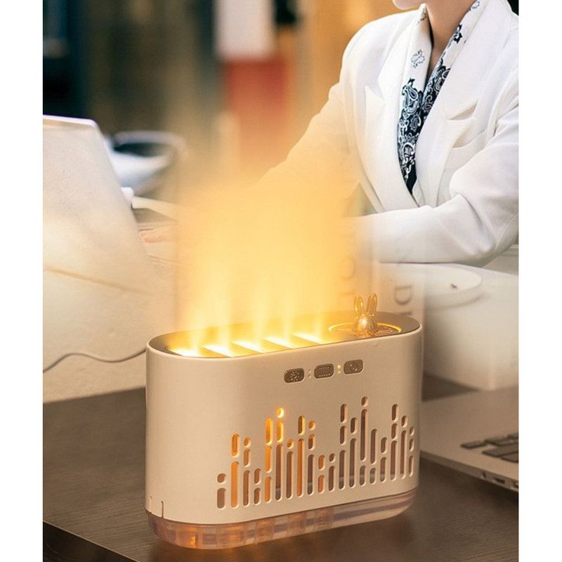 New Dynamic Sound Pickup Humidifier Essential Oil Aromatherapy Machine Desktop Flame Home Room Silent Bedroom Colorful_voghion.com