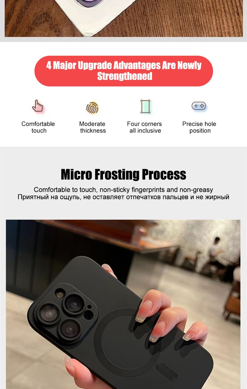 Mag Safe Matte Phone Cases For IPhone 11 13 12 14 15 Pro Max Plus Luxury Magnetic Shockproof Case Camera Lens Protector Cover_voghion.com