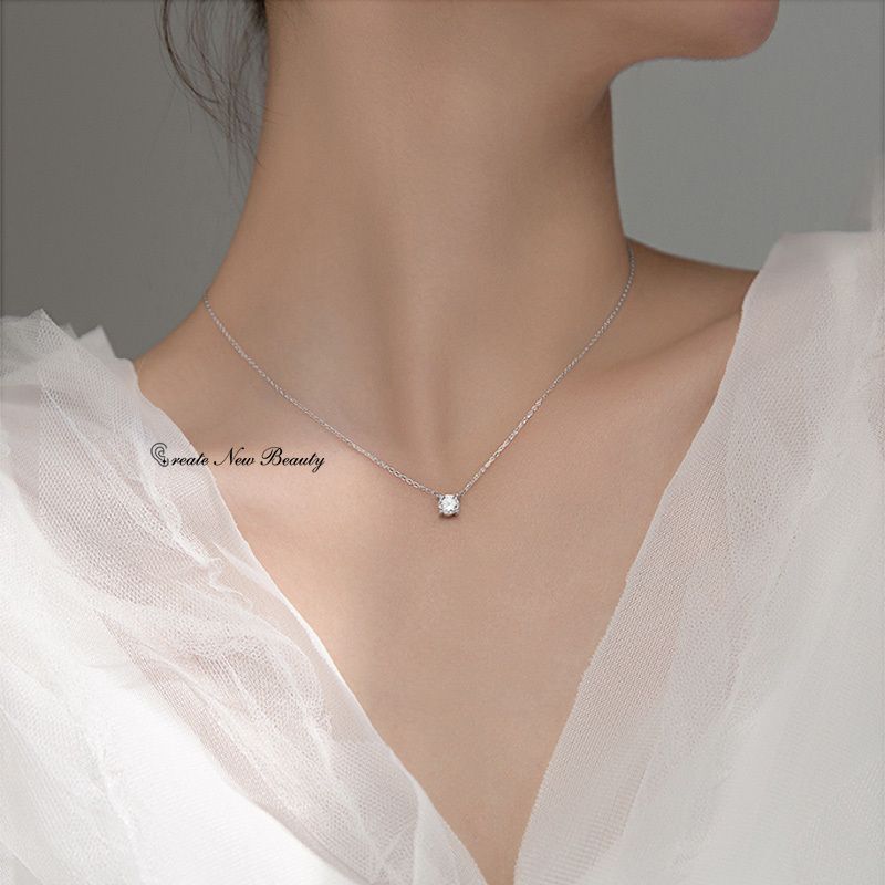 Moda Mizaç Parlayan Zirkonyum Moda Sterg Sier Choker Kolye Basit Zincir Zarif Düğün Kolye Kadınlar İçin Takı Hediyesi_voghion.com