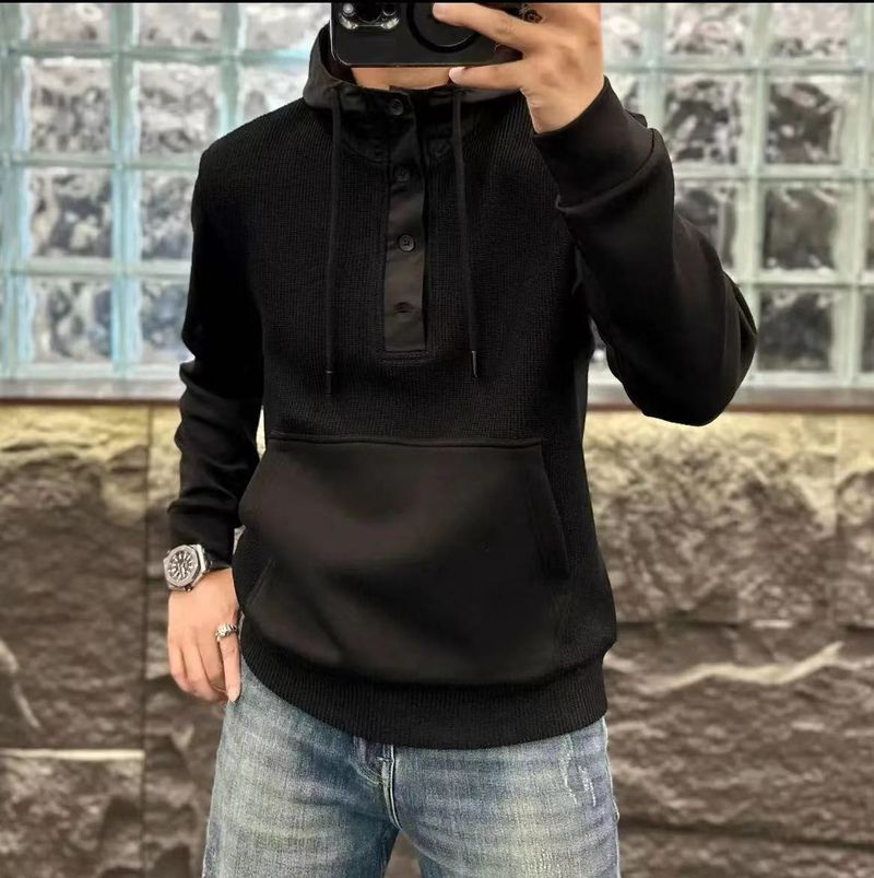 Novo moletom masculino outono inverno versátil estilo simples e preguiçoso patchwork manga comprida_voghion.com