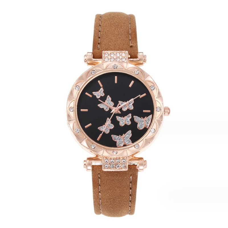 vendita calda orologio da polso da donna alla moda set cintura studente orologio da donna farfalla strass orologio al quarzo_voghion.com