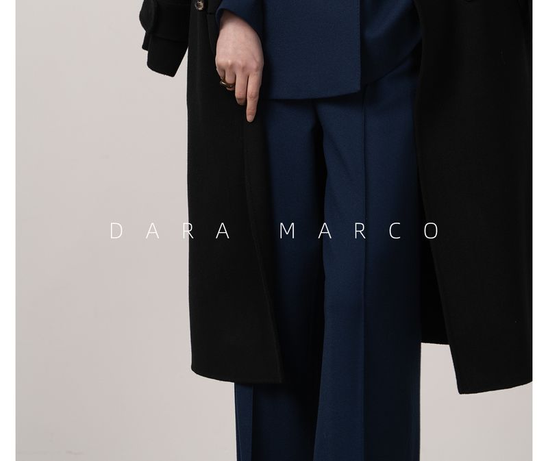 Trench double-face di lusso in misto cashmere e seta per donna – Elegante design con spalle scese, cappotto lungo aderente con drappeggio lusinghiero_voghion.com