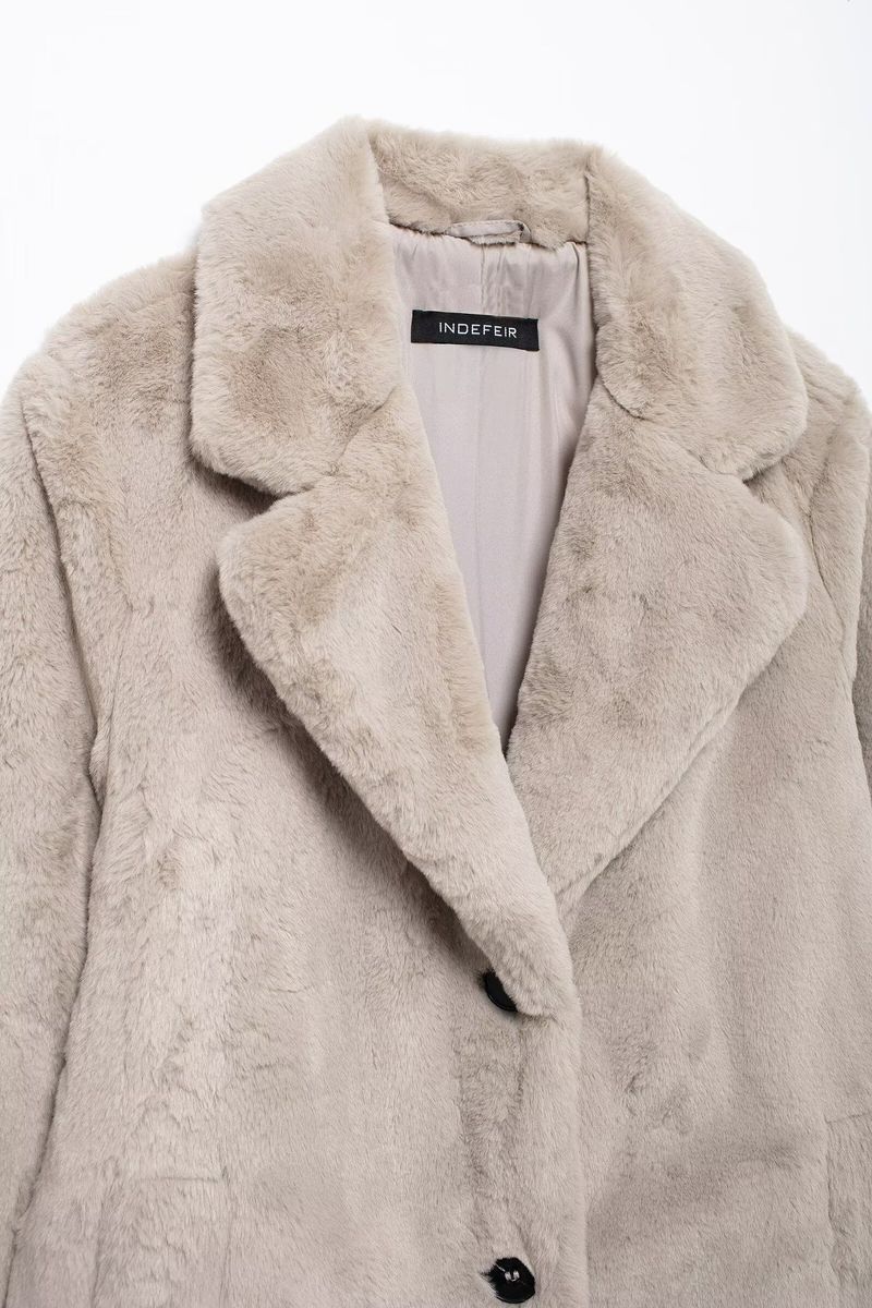 Damenbekleidung 2024 Herbst und Winter neue Mode Pelzeffekt Manteljacke_voghion.com