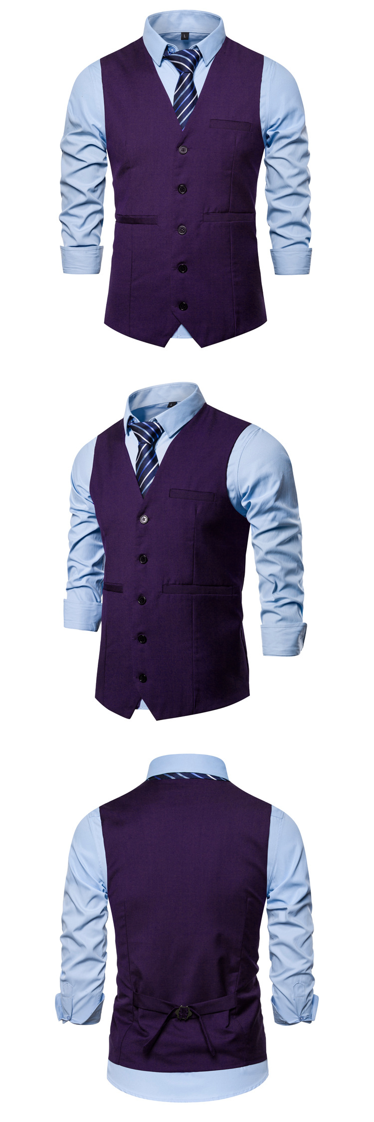 colete masculino de cor sólida, tamanho grande, colete casual, colete masculino, jaqueta fina_voghion.com