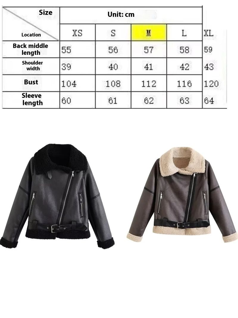 Women s clothing autumn and winter new fur integrated motorcycle jacket_voghion.com