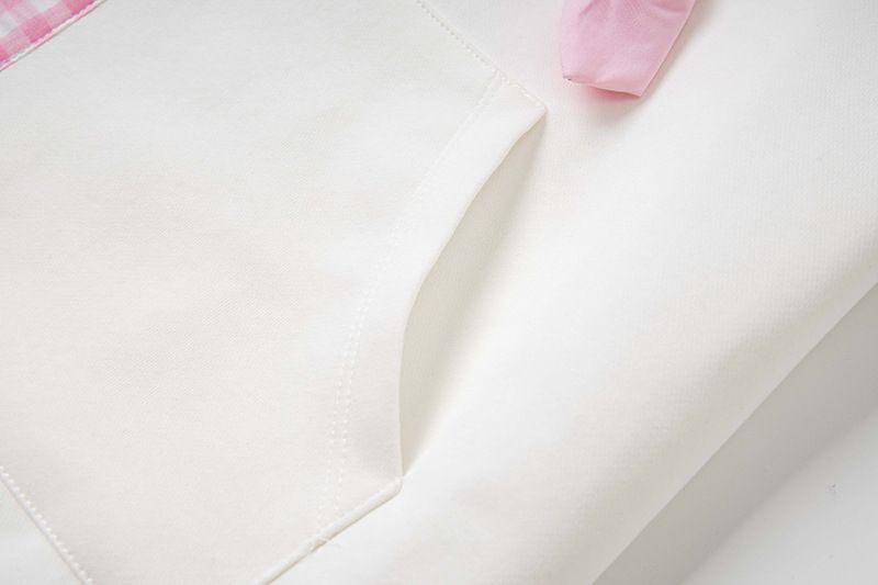 Felpa con cappuccio e colletto polo in due pezzi con ricamo di cuccioli in stile college 2025, manica lunga, tendenza da donna_voghion.com